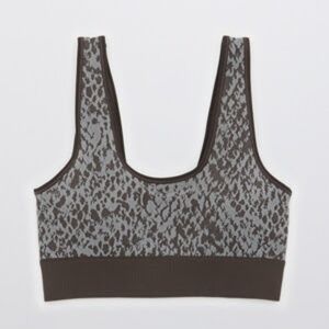 Like New Aerie OFFLINE Recharge Seamless Sports Bra, Gray Snakeskin, Sz M